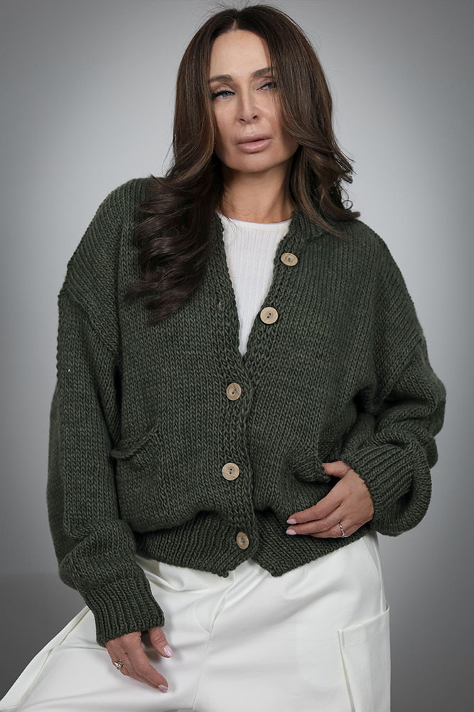 kobiecy kardigan - bomberka z wełną